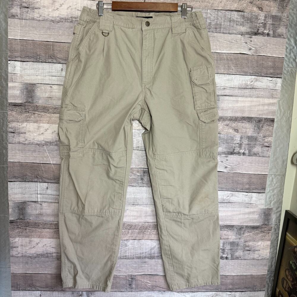 5.11 Tactical Mens Canvas Cargo Pants 36x32 Tan Classic Military Cotton